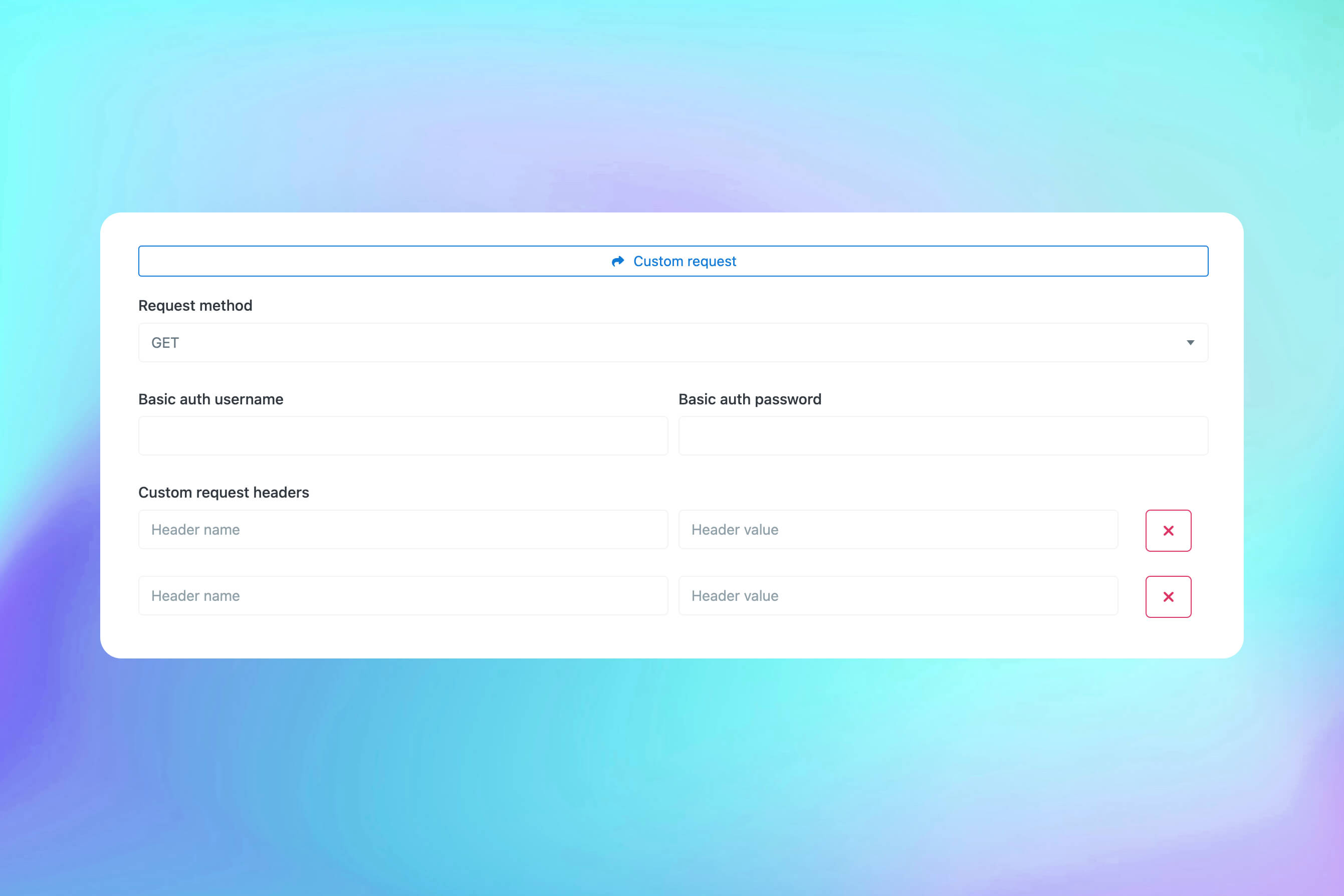 عکس صفحه ویژگی درخواست‌های HTTP سفارشی مانیتور برنامه
